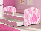 Patut tineret cu sertar si saltea Poney Princess 160x80