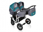 Carucior pentru gemeni 3 in 1 Twin Prim Tp05 Gray Blue