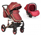 Carucior 3 in 1 cu suspensii Gala Leather Red