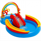 Piscina gonflabila cu tobogan Intex Rainbow ring 206 litri 297 x 193 x