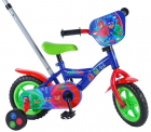 Bicicleta pentru baieti 10 inch cu maner roti ajutatoare PJ Masks