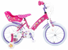 Bicicleta copii Volare Minnie Mouse cu roti ajutatoare 16 inch cu 2 fr