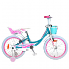 Bicicleta pentru fetite cu roti ajutatoare Byox Fashion Girl Blue Mint