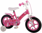 Bicicleta fete 12 inch Volare Flowerie cu roti ajutatoare si cosulet r