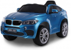 Masinuta electrica cu roti din cauciuc si scaun de piele BMW X6M Blue 