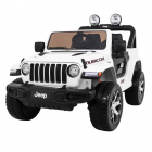 Masinuta electrica Jeep Wrangler Rubicon Alb 4x4 cu telecomanda si sca