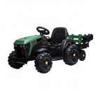 Tractor electric 12V cu telecomandascaun din piele si remorca Nichidut