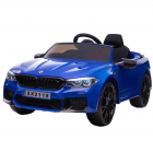 Masinuta electrica cu scaun de piele si roti EVA BMW M5 Blue