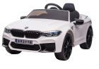 Masinuta electrica cu scaun de piele si roti EVA BMW M5 White