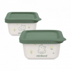 Set 2 recipiente ermetice Miniland pentru mancare solida Frog