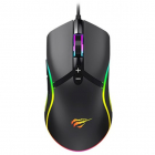 Mouse MS1026 cu fir USB 1 5 m 1000 6400 DPI 7 Butoane iluminat RGB Neg