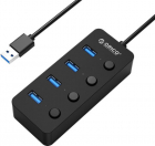 Hub USB Orico W9PH4 U3 V1 4 porturi USB 3 0 negru