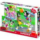 Puzzle 3 in 1 Mickey si Minnie sportivii 55 piese