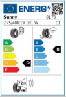 Anvelopa vara Sunny NA302 RunOnFlat275 40R19 101W