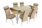 Set masa extensibila cu 6 scaune ARTA Table Queen PAL melaminat piele 