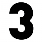 Numar 3 cu distantier 8 5 x 13 5 cm
