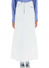 Paint Effect Denim Maxi Skirt
