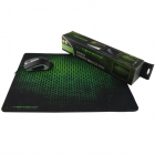 Mousepad gaming suprafata granulata 44x35cm Negru Verde