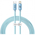 Cablu de date Crystal Shine USB Type C Lightning 20W 2m Albastru