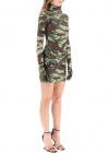 Camouflage Mini Dress With Gloves