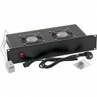 Panou Ventilatie 19 inch 2 ventilatoare Black