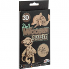 Puzzle din Lemn 3D Animale Delfin Maimuta