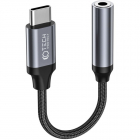 Cablu de date UltraBoost tata USB C la mama jack 3 5 mm Negru