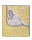 Paturica cu doua fete Minky si bumbac 80x90 cm Yellow Sloths