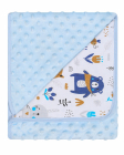 Paturica cu doua fete Minky si bumbac 80x90 cm Blue Bear