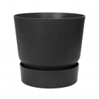 Ghiveci Elho Greenville Round plastic negru diametru 18 cm 16 cm