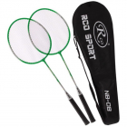 Set 2 Rachete Badminton cu Husa Verde Negru