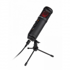 Microfon Gaming Vlogging Warrior GV 100 Stand Tripod Iluminare LED Por