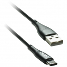 Cablu de date C101 USB TipC 1m 3A Silicon Negru