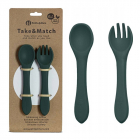 Petite Mars Set tacamuri din silicon fara BPA Take Match 6 luni Verde 