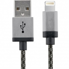 Cablu de date USB la Lightning 0 3m Aluminium Alb Negru