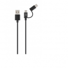 Cablu Incarcare Sincronizare Suport Metal Micro USB USB C USB 1m Negru