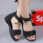 Sandale negre pentru fetite Shine