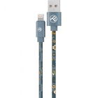 Cablu de date Graffiti USB Lightning 1m Blue