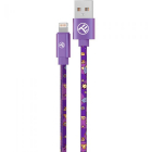 Cablu de date Graffiti USB Lightning 1m Purple