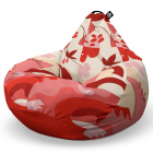 Fotoliu Puf Bean Bag tip Para L abstract jungle rosu