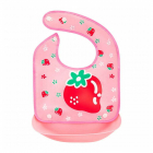 Baveta impermeabila Bocioland cu buzunar detasabil 21x21 cm Strawberry