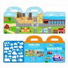 Carte Puzzle cu 34 stickere reutilizabile Vehicule