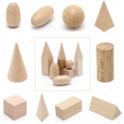 Jucarie Set Montessori 20 Forme Geometrice din Lemn