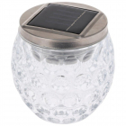 Lampa solara din sticla cu LED unicolor de gradina lumina calda 10 cm
