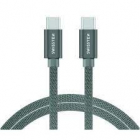 Cablu Date Textil Usb C to Usb C 2M Argintiu