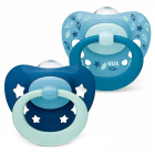 Set 2 suzete Nuk Signature Silicon M3 bleu 18 36 luni