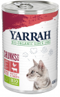 Hrana umeda bio pentru pisici bucati de pui si vita in sos 405g Yarrah