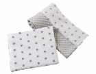 Set paturica 75x100 cm si perna 35x30 cm Nichiduta Minky Stars Grey