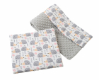 Set paturica 75x100 cm si perna 35x30 cm Nichiduta Minky Grey hedgehog