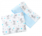 Set paturica 75x100 cm si perna 35x30 cm Nichiduta Minky Teddy Blue